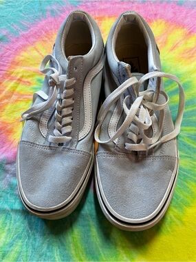 Vans Men's Low-Top Suede & Canvas Sneakers in Light Gray